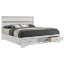 Coaster Furniture Miranda 205111KW 51-inch Wood California King Storage Panel Bed - White IMAGE 2