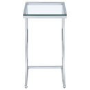 Coaster Furniture Cayden 900082 Rectangular Glass Top Sofa Side Table - Chrome IMAGE 2