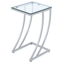 Coaster Furniture Cayden 900082 Rectangular Glass Top Sofa Side Table - Chrome IMAGE 3