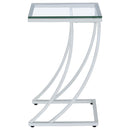 Coaster Furniture Cayden 900082 Rectangular Glass Top Sofa Side Table - Chrome IMAGE 4
