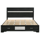 Coaster Furniture Miranda 206361KW 51-inch Wood California King Storage Panel Bed - Black IMAGE 3
