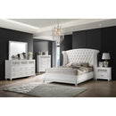 Coaster Furniture Barzini 300843KE Upholstered Eastern King Wingback Bed - White IMAGE 2