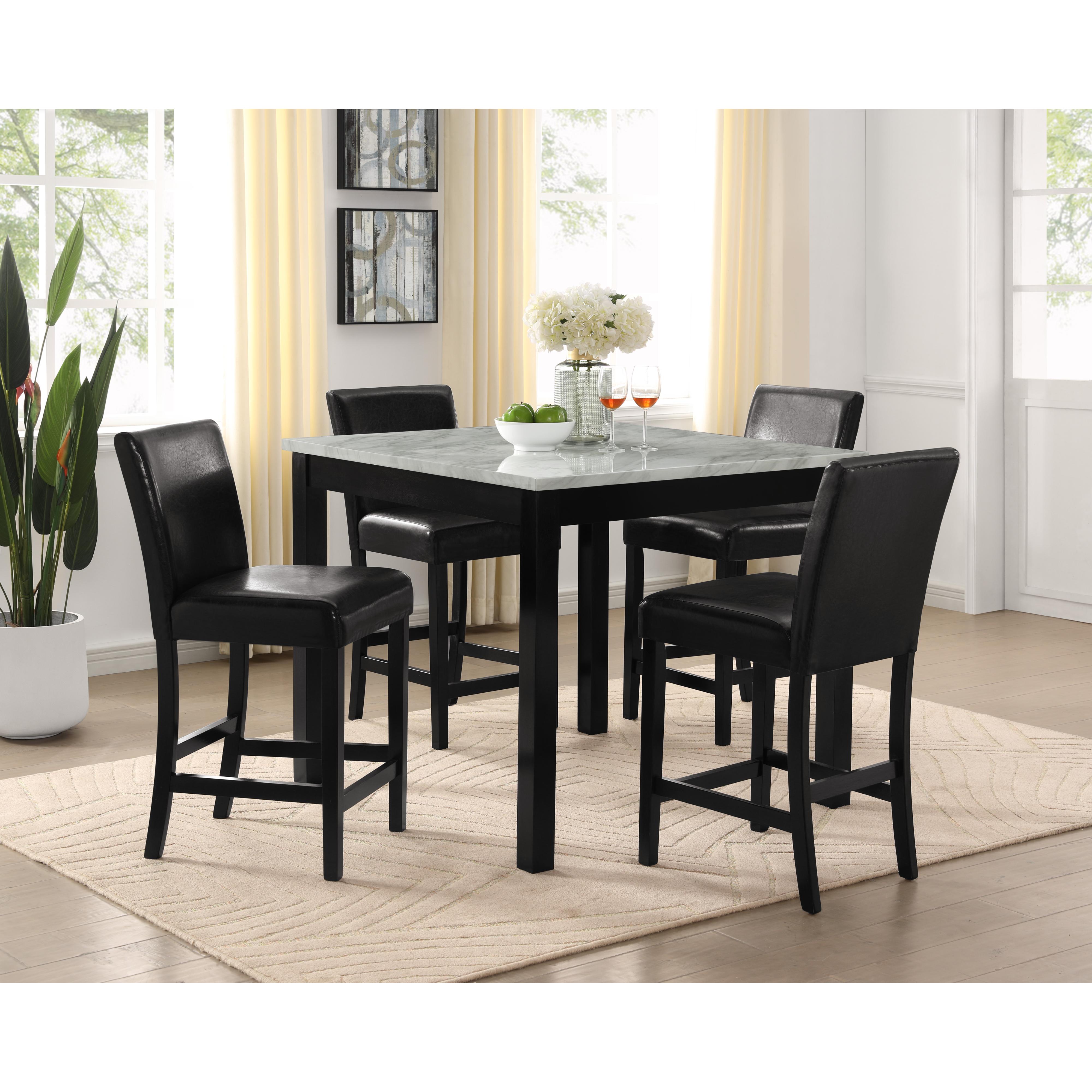 Crown Mark Lennon 1715SET-PU 5 pc Dinette - Black