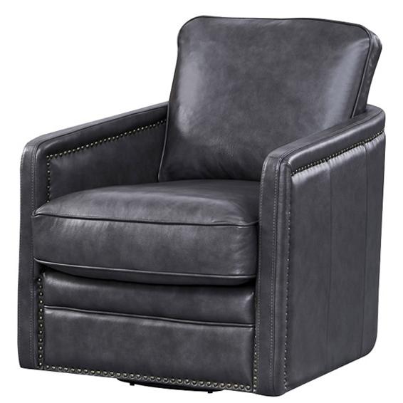 Leather Italia USA Alto Swivel Leather Chair 1669-N1026S-01177066 IMAGE 1