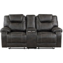 Homelegance Gainesville Reclining Leather Look Loveseat with Console 8560PM-2 IMAGE 2