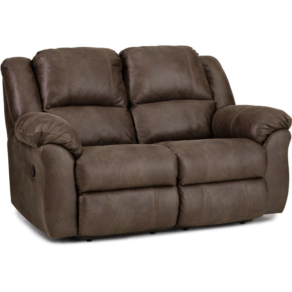 Homestretch Furniture Reclining Leather Look Loveseat Tumbleweed IMAGE 1