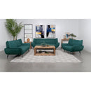 Coaster Furniture Acton 511161 Upholstered Flared Arm Sofa - Teal Blue IMAGE 2