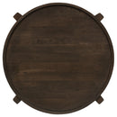Coaster Furniture Cota 708287 Round Solid Wood End Table - Dark Brown IMAGE 5