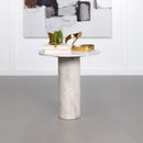 Coaster Furniture Astoria 709667 Round Genuine Marble Side End Table - White IMAGE 2