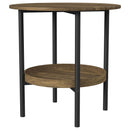 Coaster Furniture Delfin 721617 Round Glass Top Side End Table - Black and Brown IMAGE 3