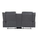 Homelegance Dean 9646GY-2 Double Reclining Love Seat with Center Console IMAGE 3