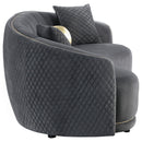 Coaster Furniture Brookside 504844 Velvet Upholstered Curved Sofa - Dark Grey IMAGE 7