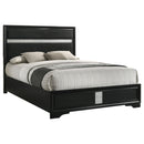 Coaster Furniture Miranda 206360Q 54-inch Upholstered Queen Panel Bed - Black IMAGE 3