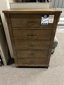 Shamryn Grayish Brown Five Drawer Chest by Ashley (CLEARANCE)