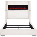 Coaster Furniture Tisdall 306032KW Upholstered California King Flame Visualizer Bed - Cream IMAGE 4