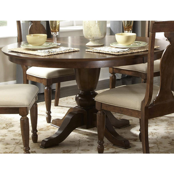 Liberty Furniture Industries Inc. Round Rustic Tradition Dining Table with Pedestal Base 589-T5472 IMAGE 1