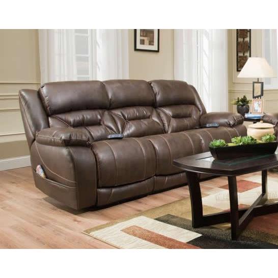 Homestretch Furniture Enterprise Power Reclining Fabric/Leather Look Sofa 158-37-21 IMAGE 1