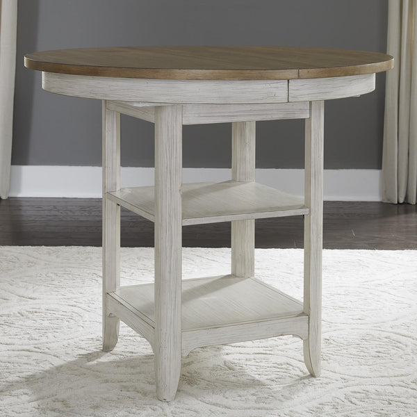 Liberty Furniture Industries Inc. Round Farmhouse Reimagined Counter Height Dining Table with Pedestal Base 652-GT4254 IMAGE 1