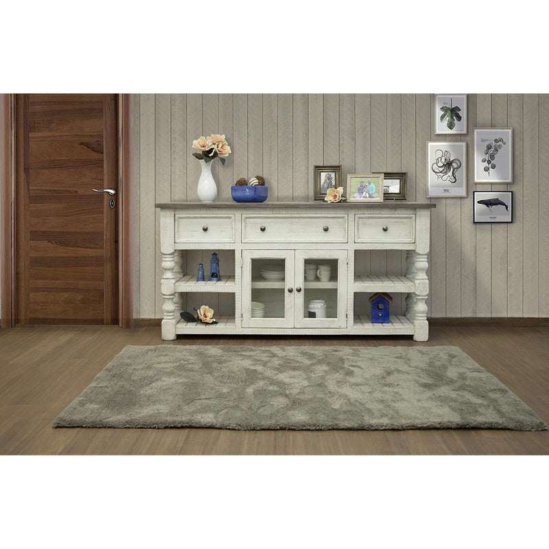 International Furniture Direct Stone TV Stand with Cable Management IFD4691STD70 IMAGE 3