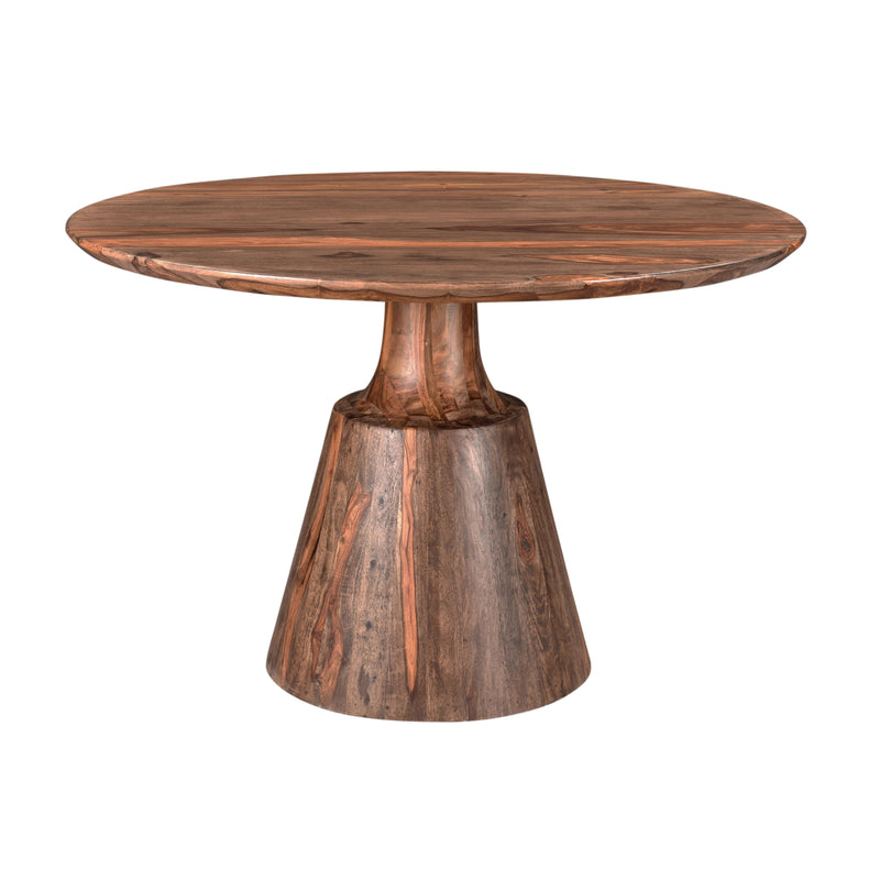 Coast to Coast Round Brownstone Dining Table with Pedestal Base 44625 IMAGE 1