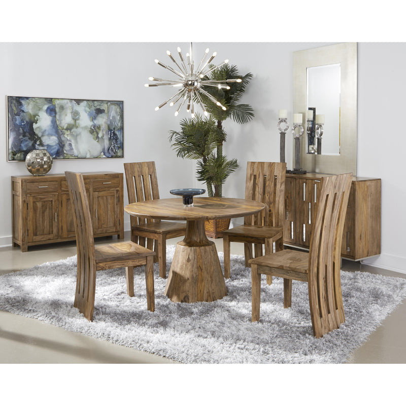 Coast to Coast Round Brownstone Dining Table with Pedestal Base 44625 IMAGE 2
