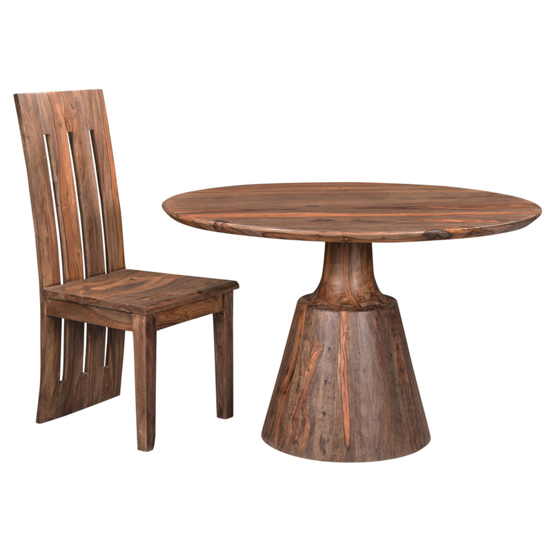 Coast to Coast Round Brownstone Dining Table with Pedestal Base 44625 IMAGE 3