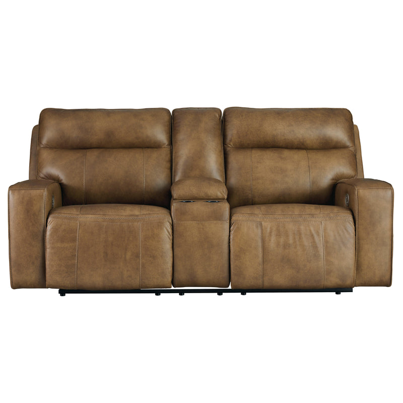 Signature Design by Ashley Game Plan Power Reclining Leather Loveseat U1520618 IMAGE 2