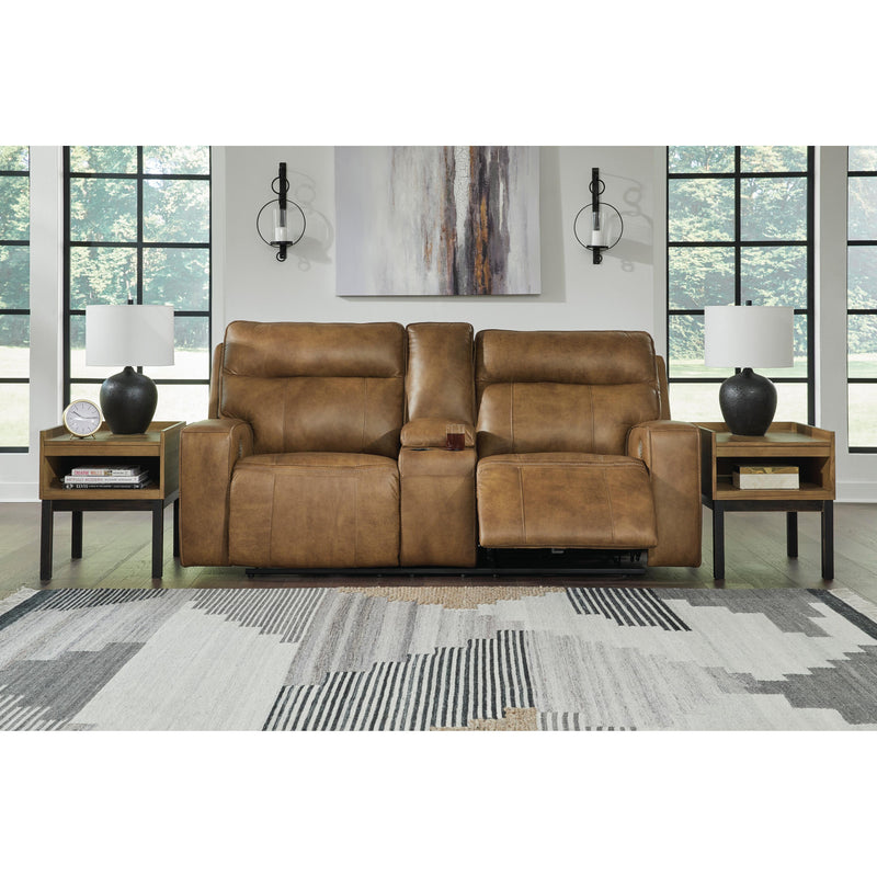Signature Design by Ashley Game Plan Power Reclining Leather Loveseat U1520618 IMAGE 5