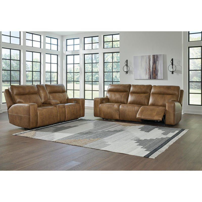 Signature Design by Ashley Game Plan Power Reclining Leather Loveseat U1520618 IMAGE 7