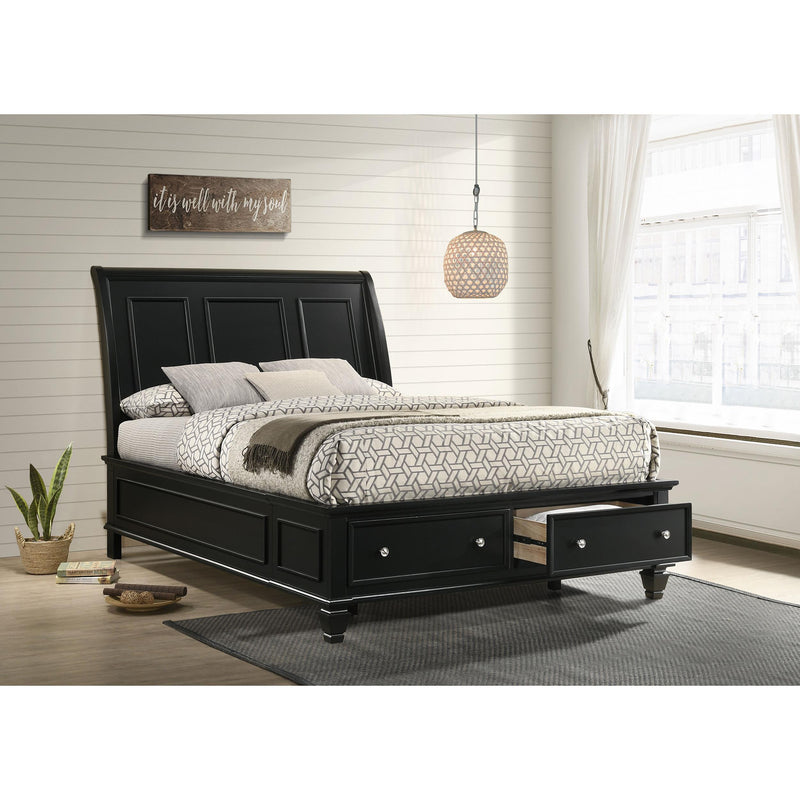 Coaster Furniture Sandy Beach 201329Q Wood Queen Storage Panel Bed - Black IMAGE 4