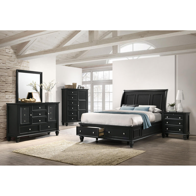 Coaster Furniture Sandy Beach 201329Q Wood Queen Storage Panel Bed - Black IMAGE 5