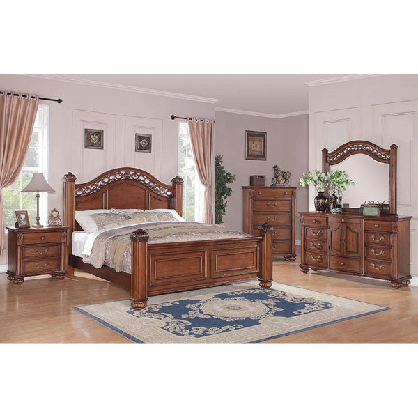 Elements International Barkley Square BQ600 7 pc Queen Poster Bedroom Set IMAGE 1