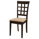 Coaster Furniture Gabriel 100772 Lattice Back Dining Side Chair - Cappuccino (Set of 2) IMAGE 3