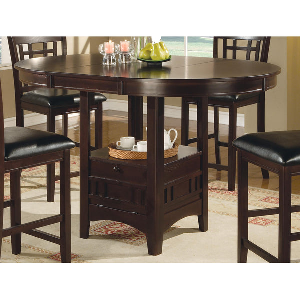 Coaster Furniture Oval Lavon Counter Height Dining Table with Pedestal Base 102888 IMAGE 1