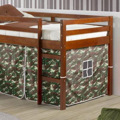 Donco Trading Company Kids Beds Loft Bed 750TE Twin Tent Loft Bed W/Slide Camo IMAGE 3