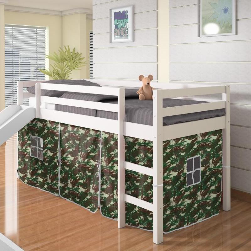 Donco Trading Company Kids Beds Loft Bed 750TW Twin Tent Loft Bed W/Slide Camo IMAGE 3