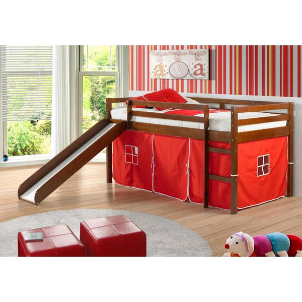 Donco Trading Company Kids Beds Loft Bed 750TE Twin Tent Loft Bed W/Slide (R) IMAGE 1