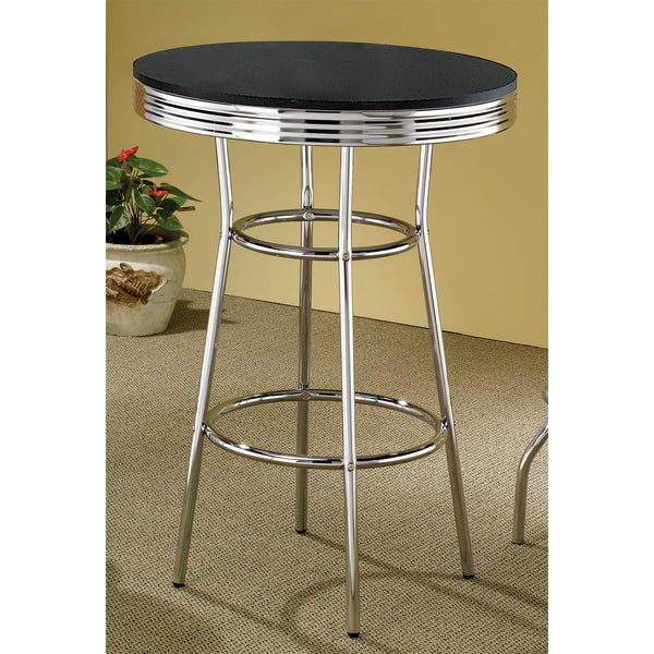 Coaster Furniture Round Cleveland Pub Height Dining Table with Trestle Base 2405 IMAGE 1