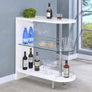 Coaster Furniture Adolfo 101064 Rectangular 2-tier Home Bar Table - White High Gloss IMAGE 7