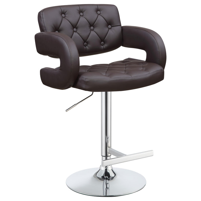  Coaster Furniture Brandi 102556 Adjustable Bar Stool - Chrome and Brown IMAGE 2