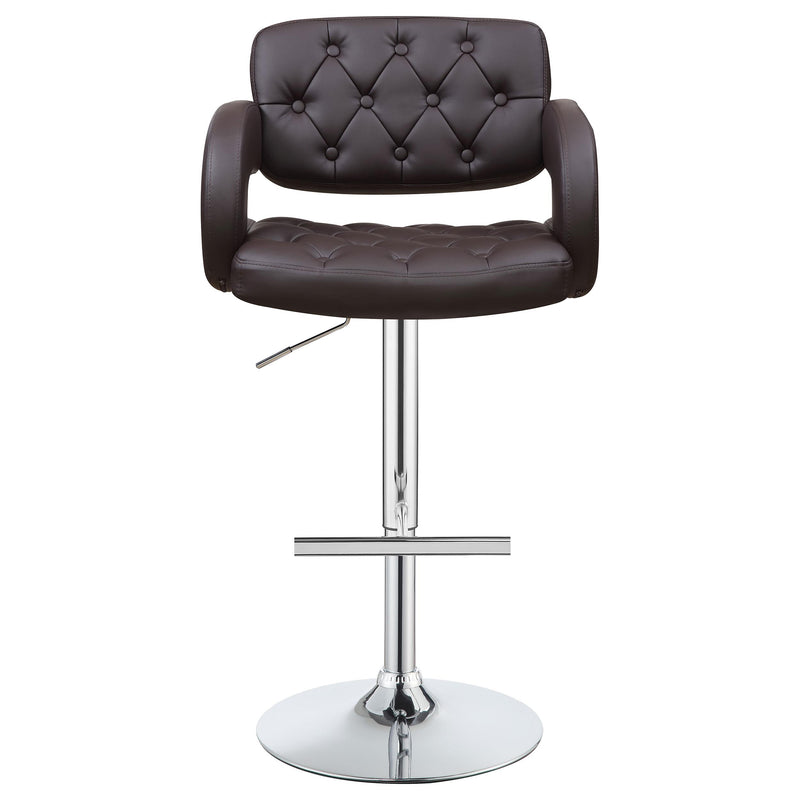  Coaster Furniture Brandi 102556 Adjustable Bar Stool - Chrome and Brown IMAGE 3