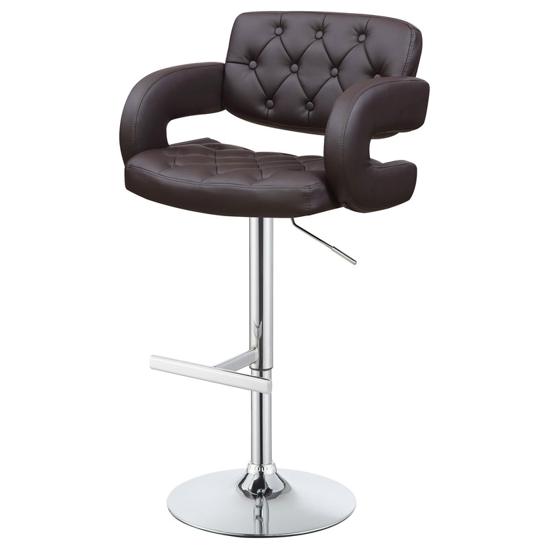  Coaster Furniture Brandi 102556 Adjustable Bar Stool - Chrome and Brown IMAGE 4