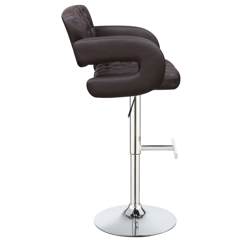  Coaster Furniture Brandi 102556 Adjustable Bar Stool - Chrome and Brown IMAGE 7