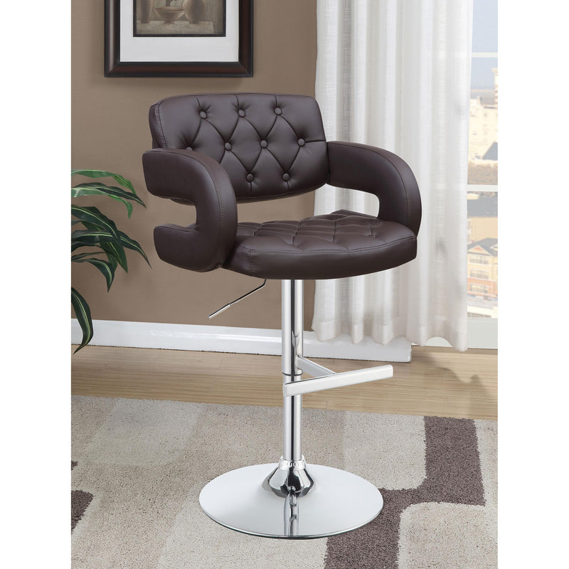  Coaster Furniture Brandi 102556 Adjustable Bar Stool - Chrome and Brown IMAGE 8