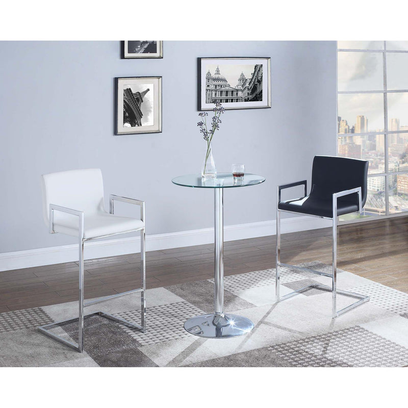 Coaster Furniture Round Pub Height Dining Table with Glass Top and Pedestal Base 120341 IMAGE 3
