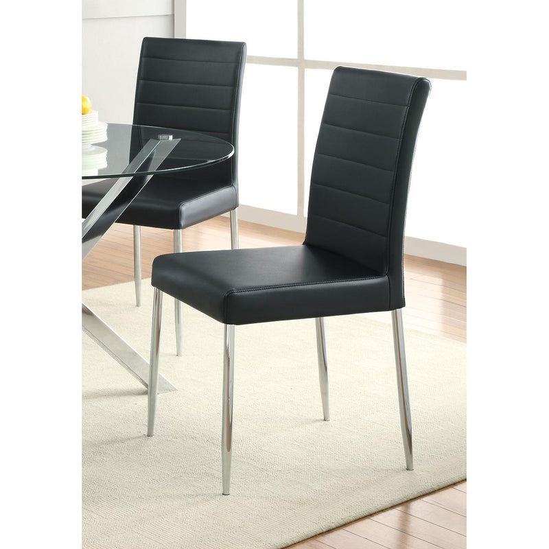  Coaster Furniture Maston 120767BLK Upholstered Dining Side Chair - Black (Set of 4) IMAGE 4