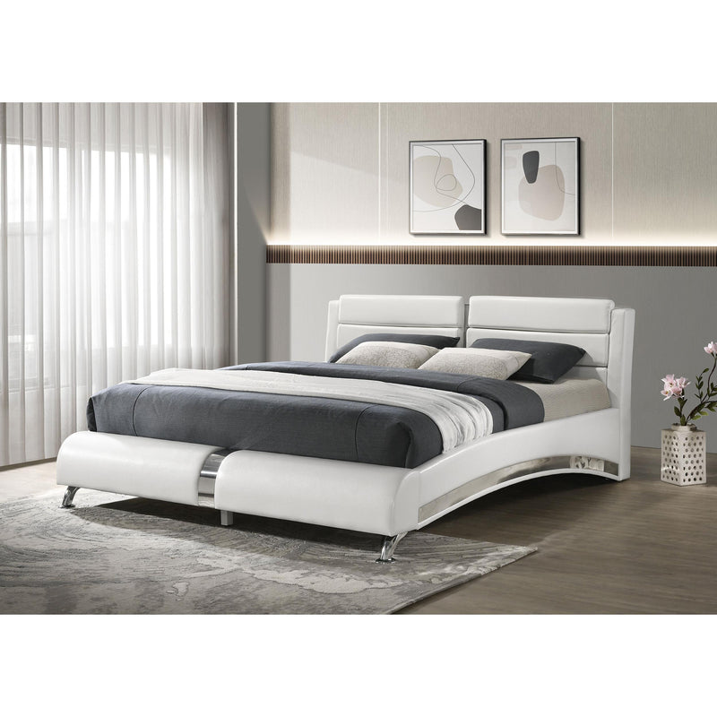  Coaster Furniture Jeremaine 300345KW Upholstered California King Sleigh Bed - White IMAGE 6