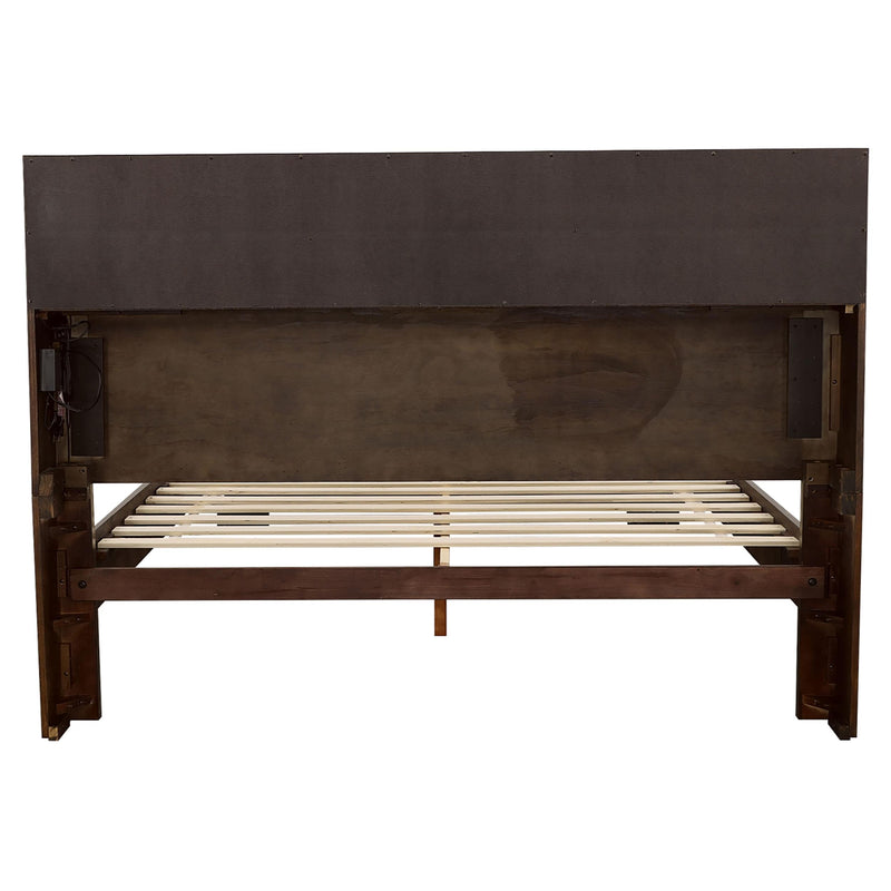 Coaster Furniture Jessica 200719KE Eastern King LED Storage Bookcase Bed - Cappuccino IMAGE 5