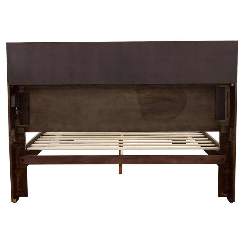 Coaster Furniture Jessica 200719Q Wood Queen LED Storage Bookcase Bed - Cappuccino IMAGE 5
