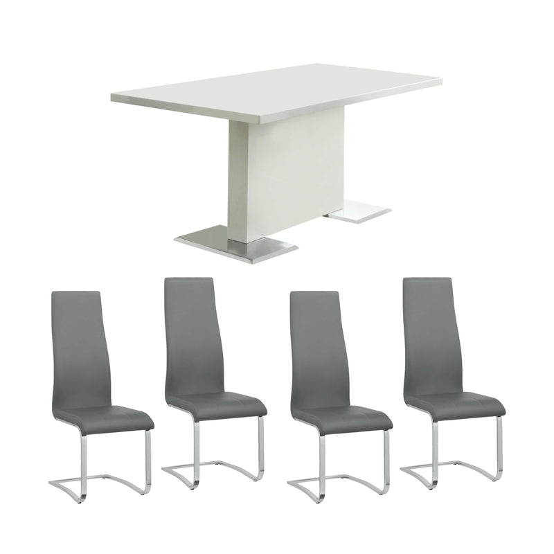  Coaster Furniture Anges 102310 5 pc Dining Set (Gray) IMAGE 1